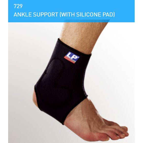 LP SUPPORT 729 Ankle Compression Sleeve with Silicone Pad – Stability & Comfort for Daily Movement